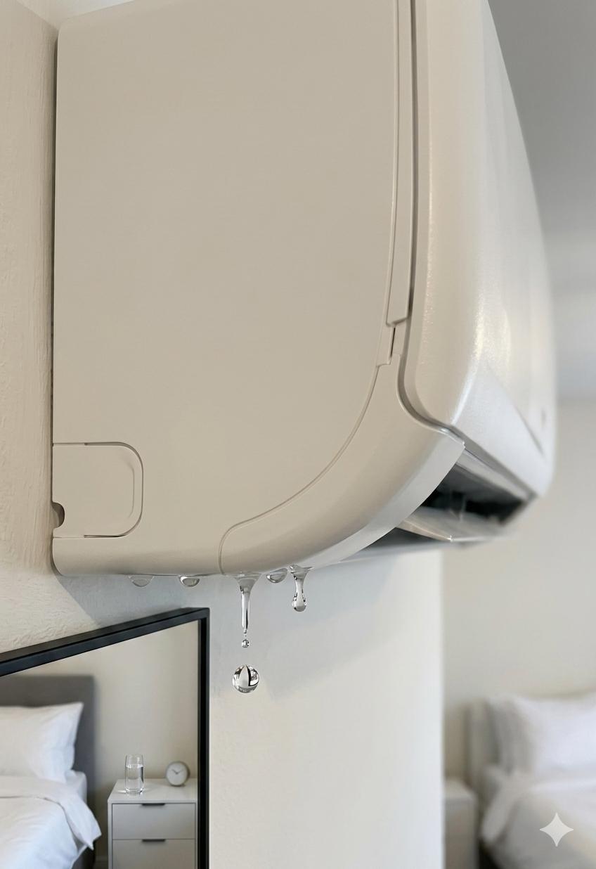 Water dripping from an indoor air conditioning unit